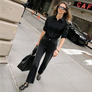 NWT J Crew Washed Black Classic Straight Jeans 26P